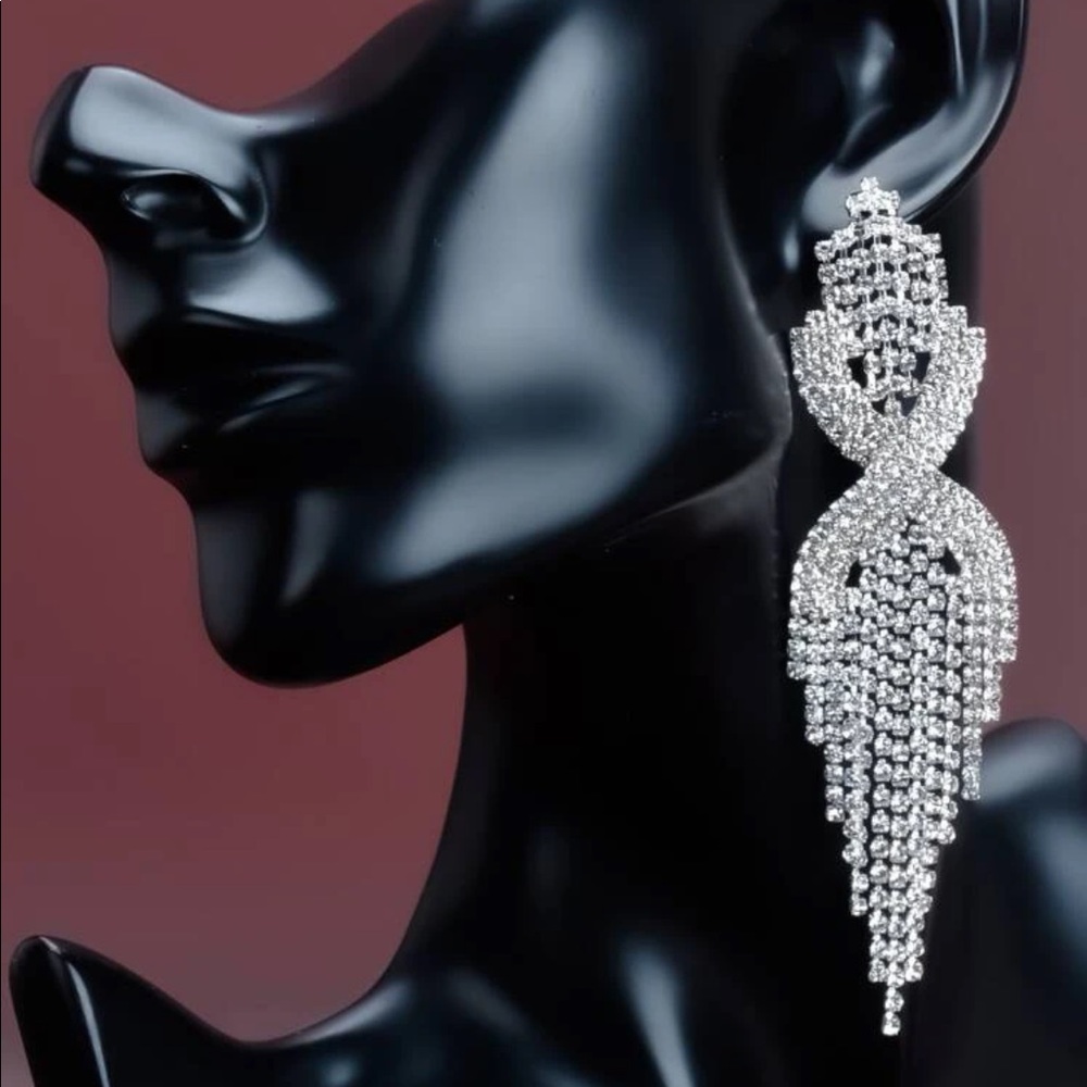 NWOT Rhinestone Decor Drop Earrings